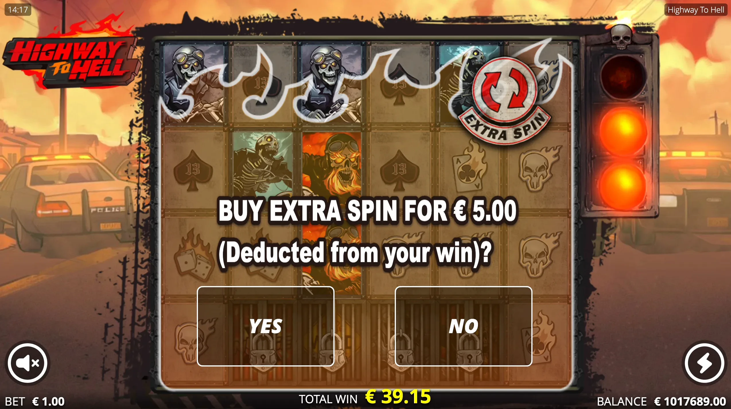 extra spin pendant les hell spins