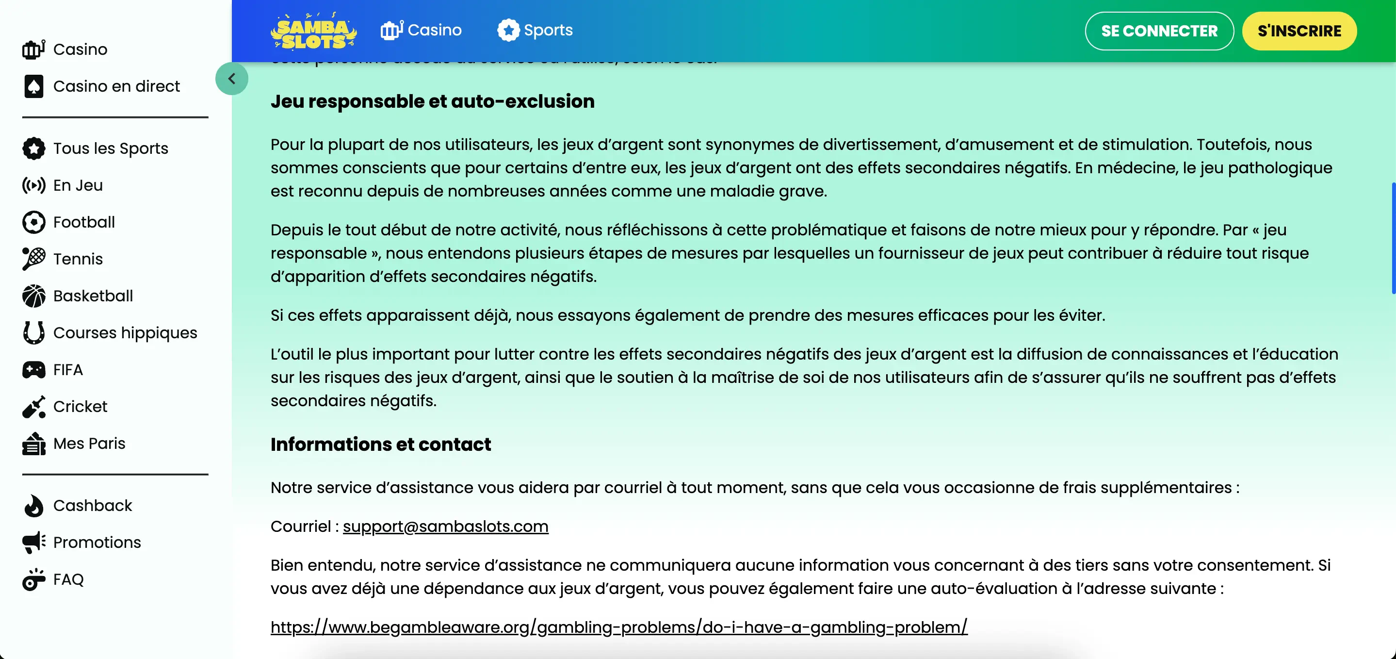 jeu responsable