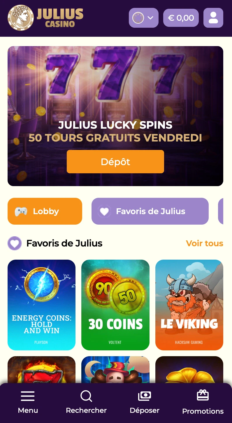 julius casino mobile