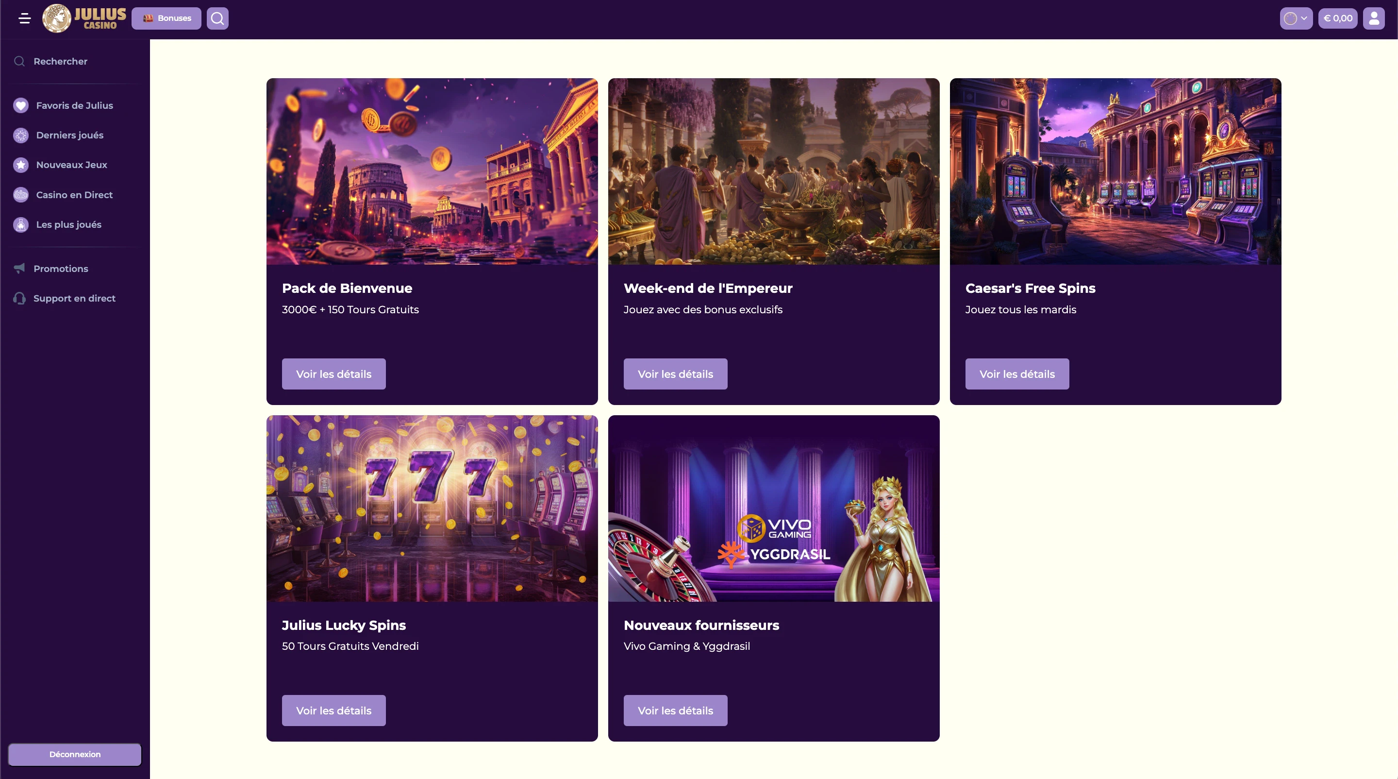 programme vip julius casino