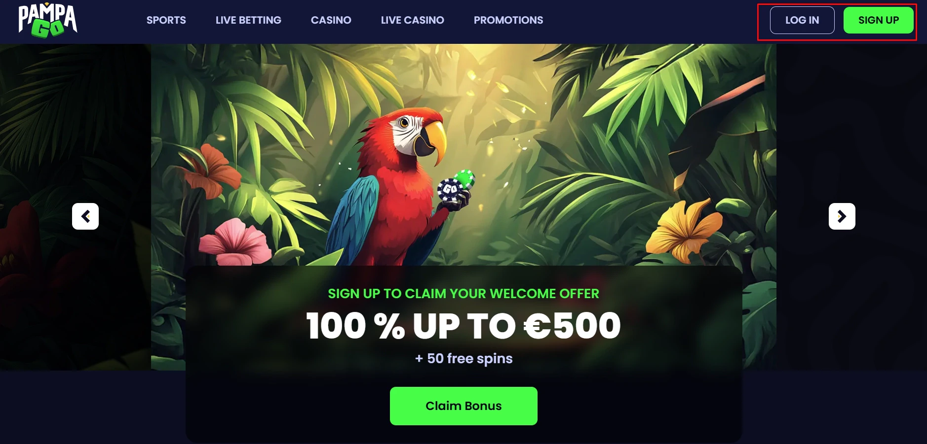 PampaGo Casino Welcome Bonus