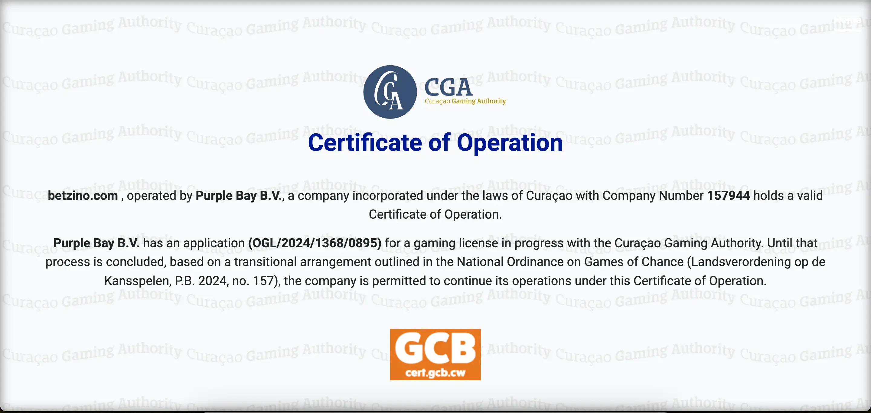 betzino licence