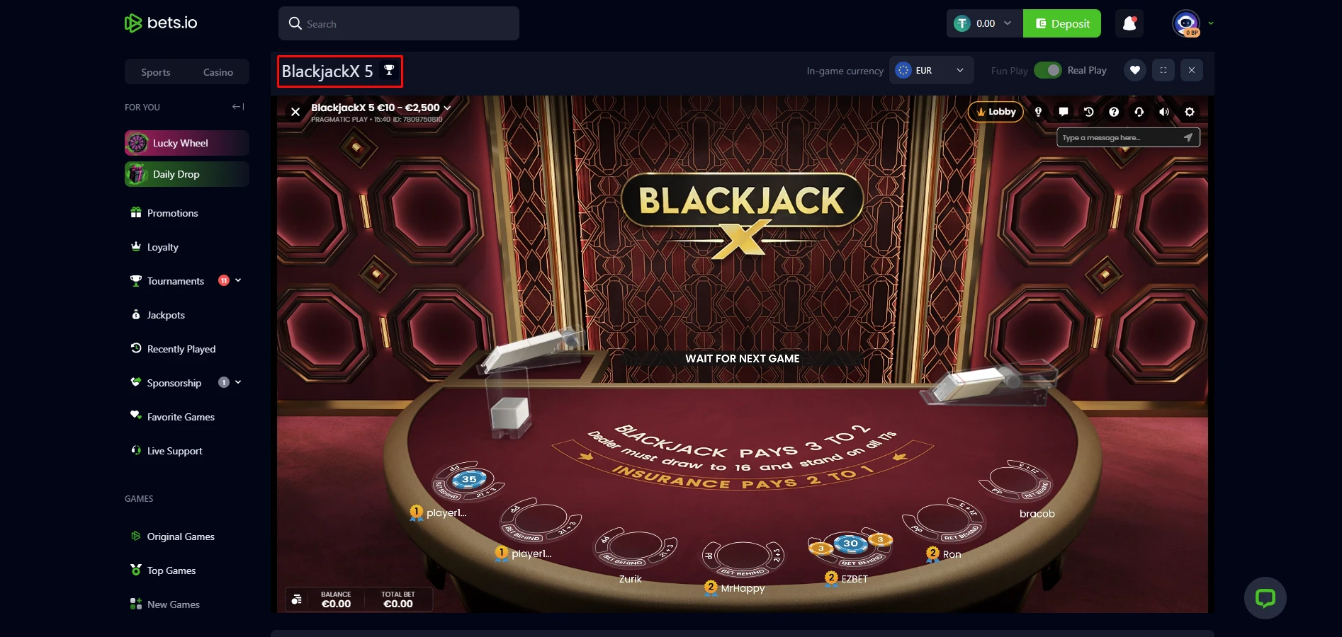 Blackjack X 5 by Pragmatic Play