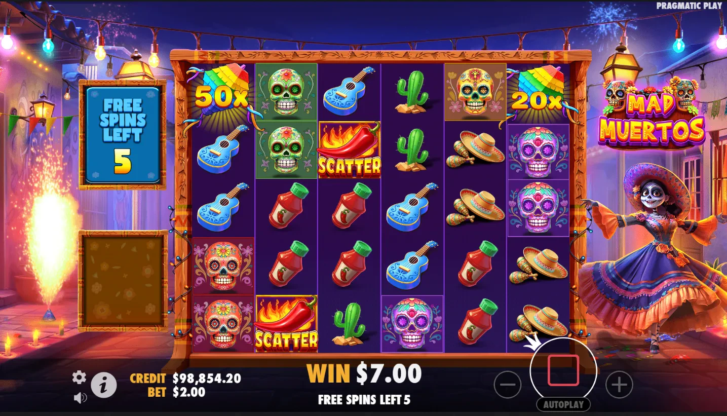 super free spins dans mad muertos