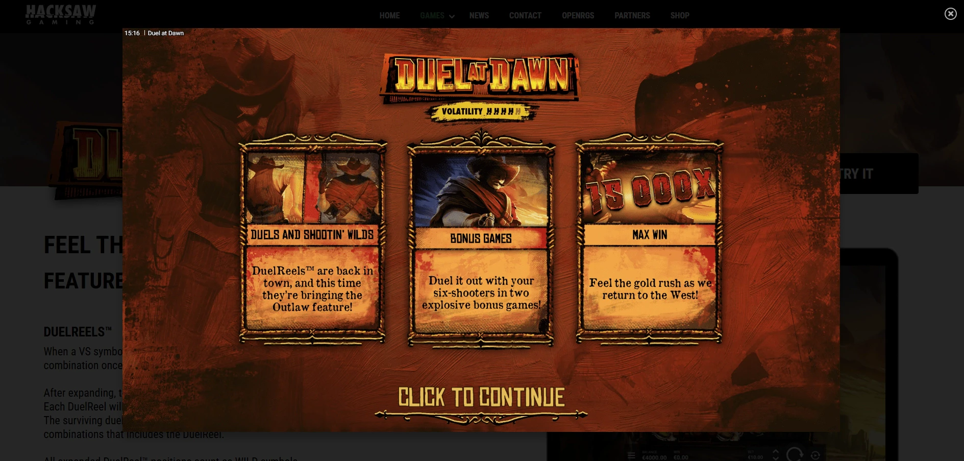 Duel at Dawn Bonus Features