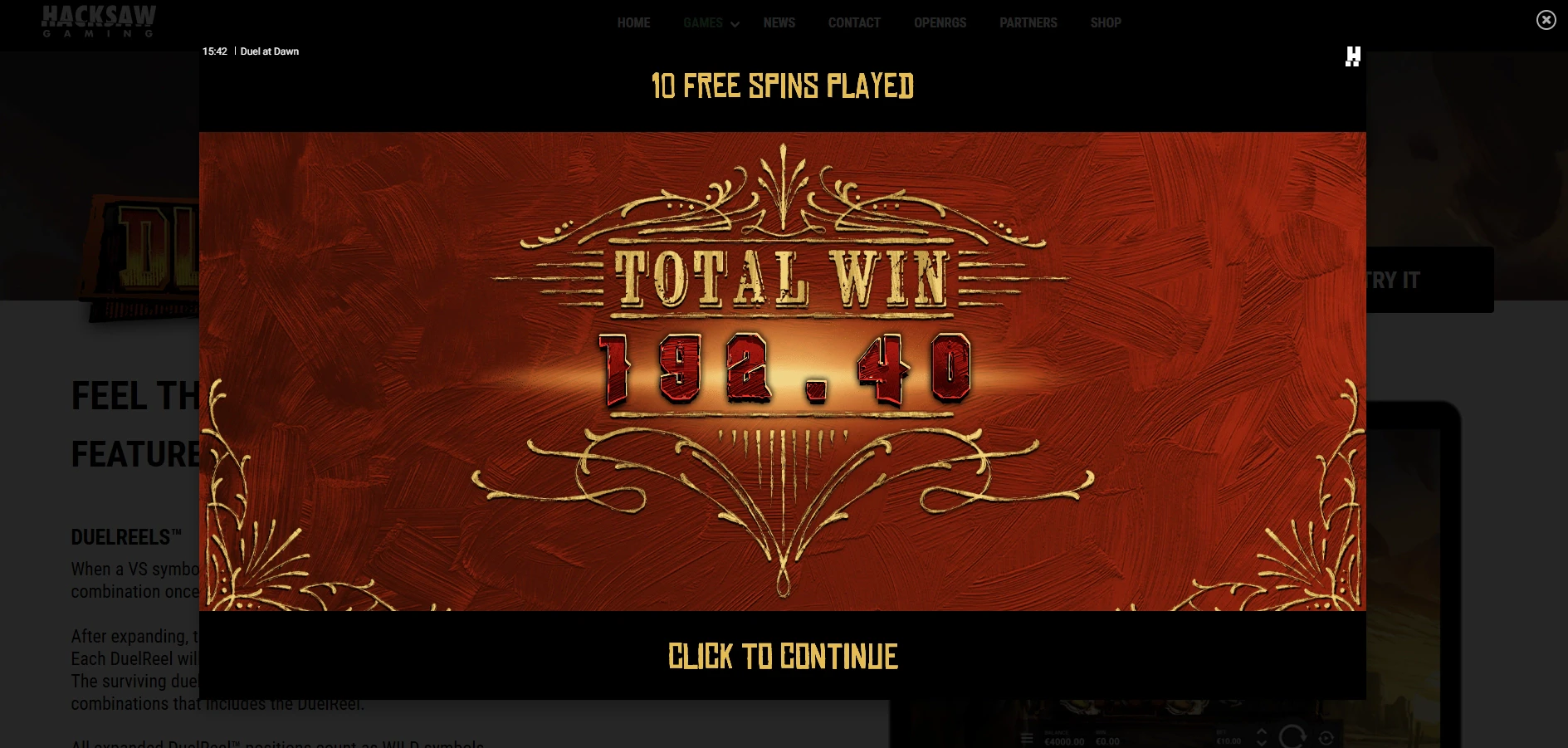 Duel at Dawn Total Win