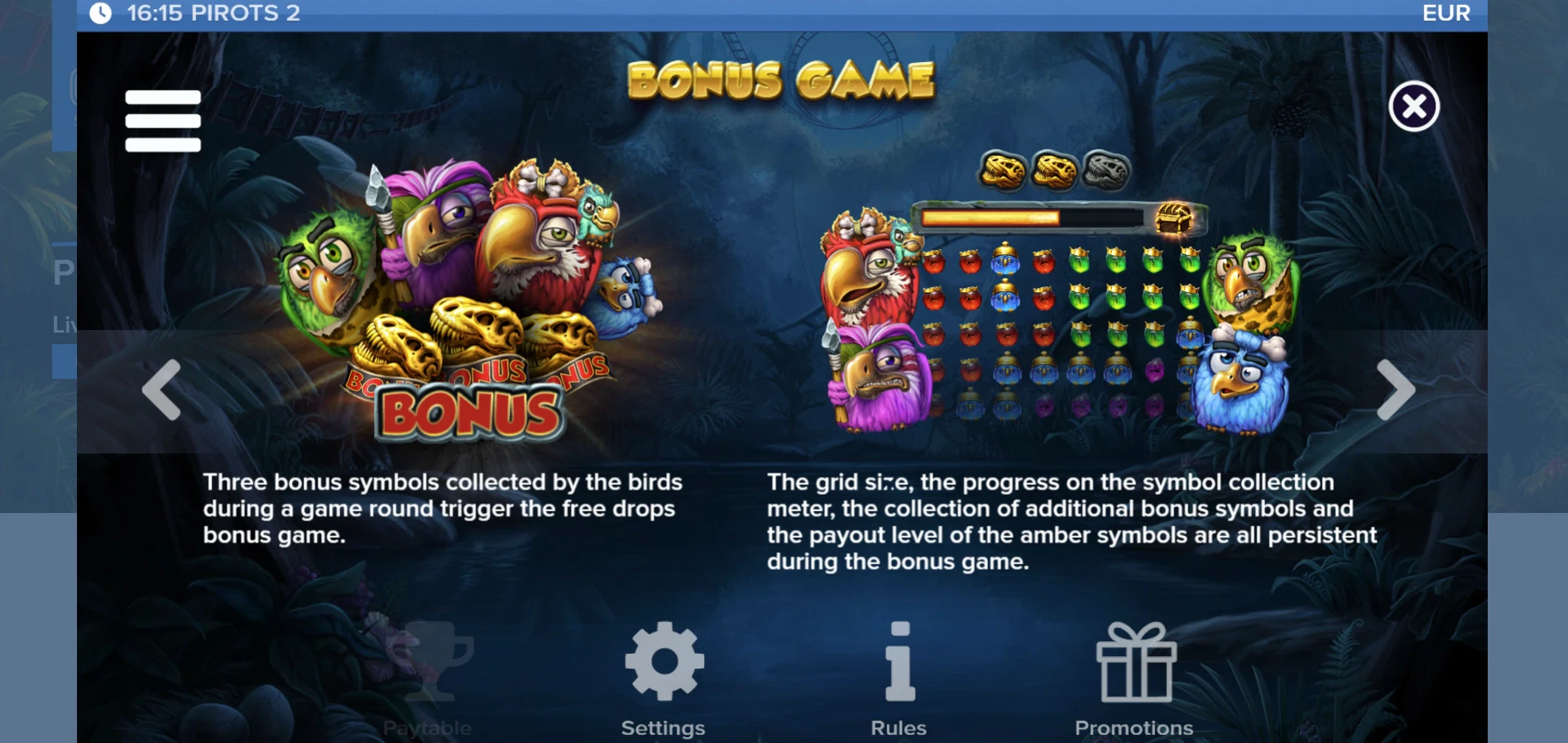 Pirots 2 Bonus Game