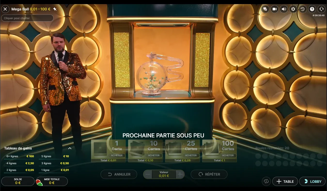mega ball du studio Evolution