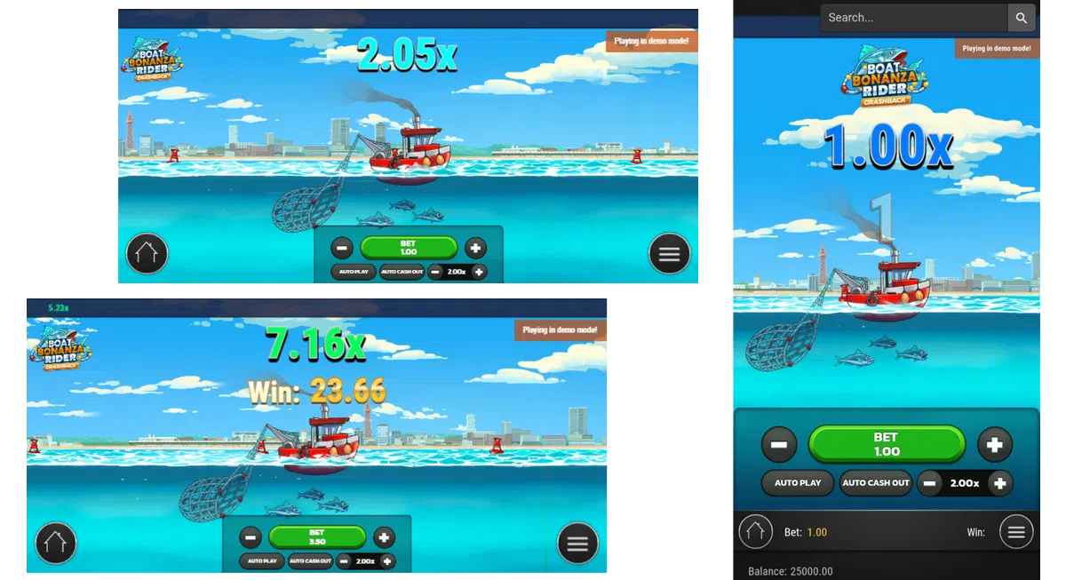 boat bonanza rider sur mobile