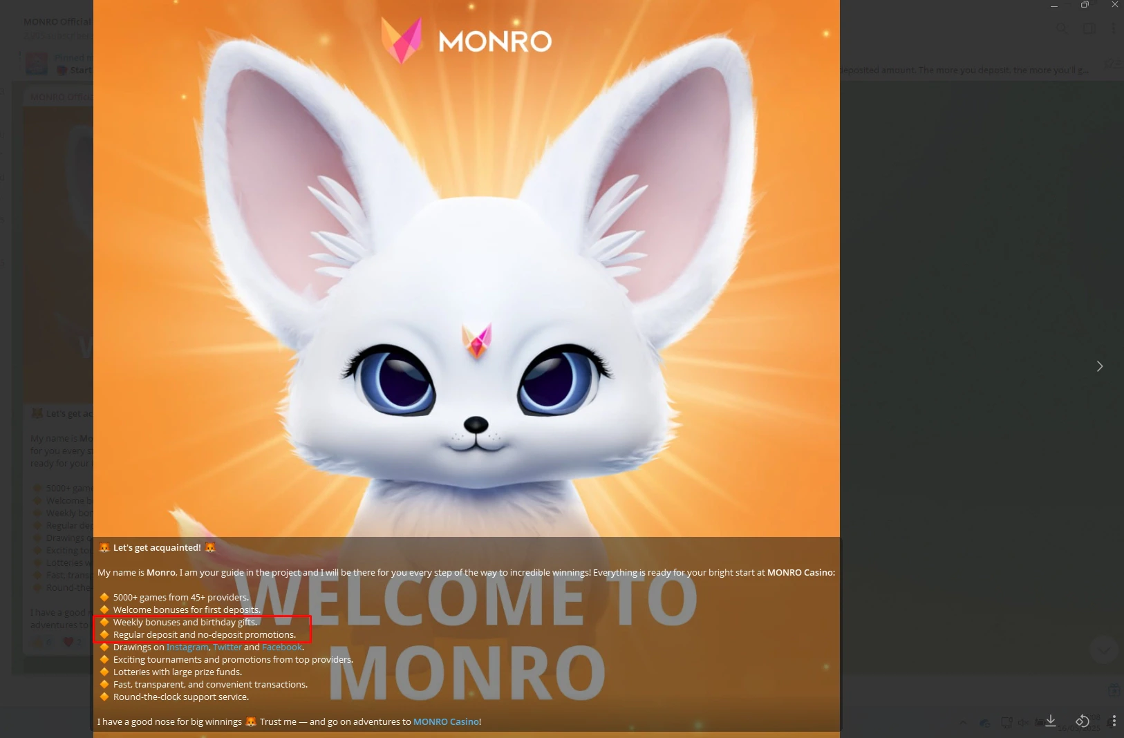 Monro Casino No Deposit Bonus