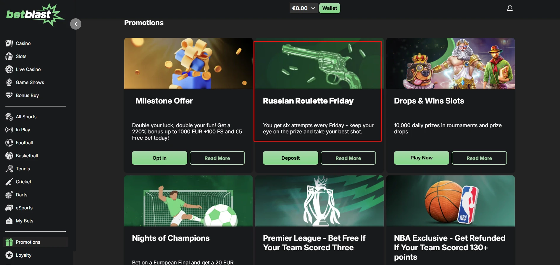 Betblast Casino Roulette Friday