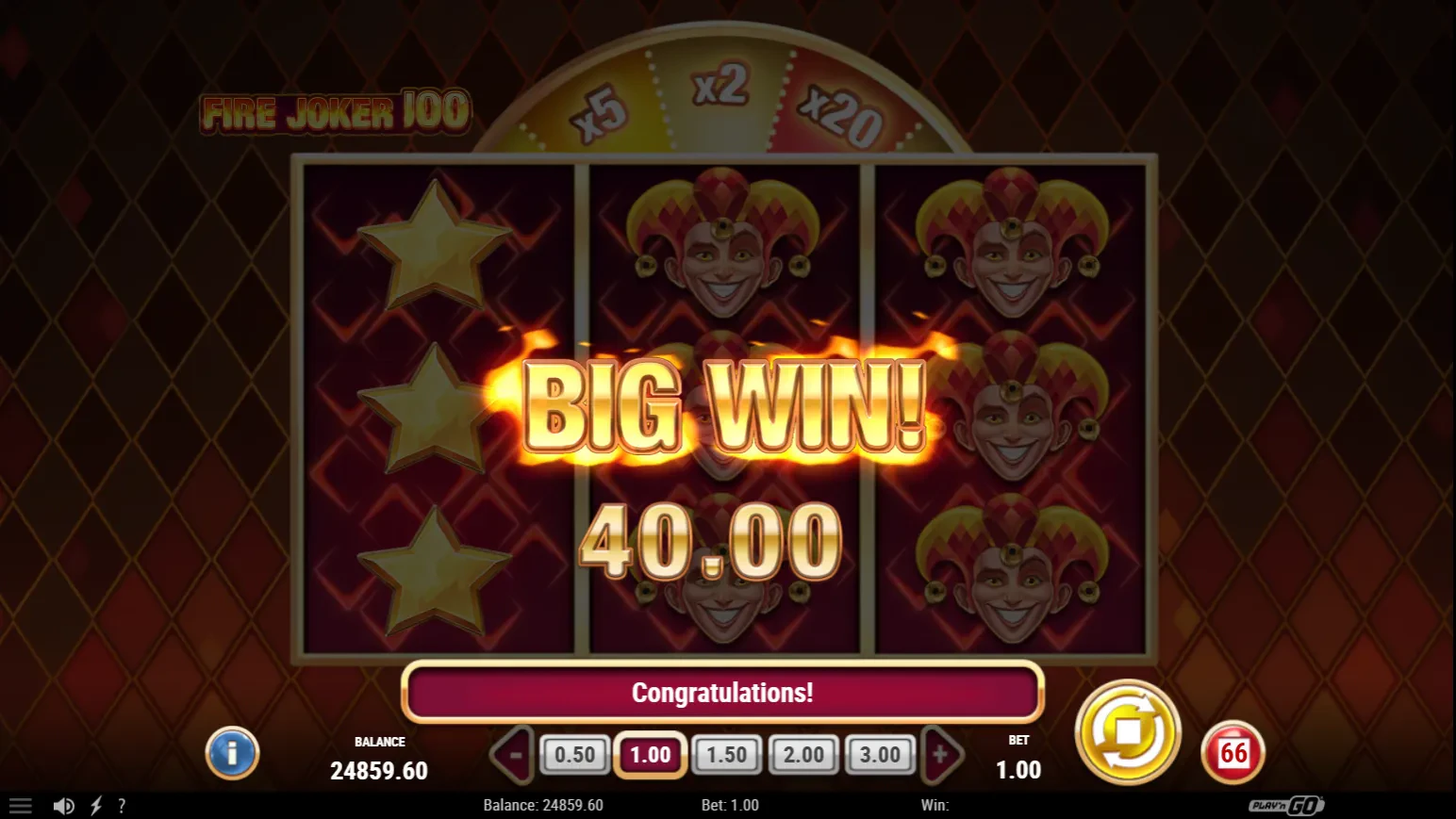 big win dans fire joker 100