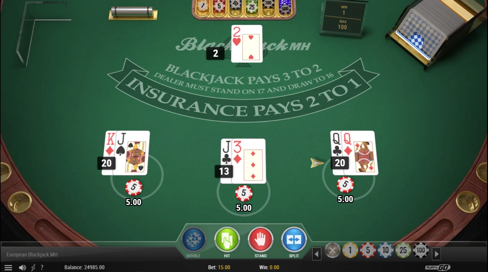 European Blackjack MH by Play'n GO