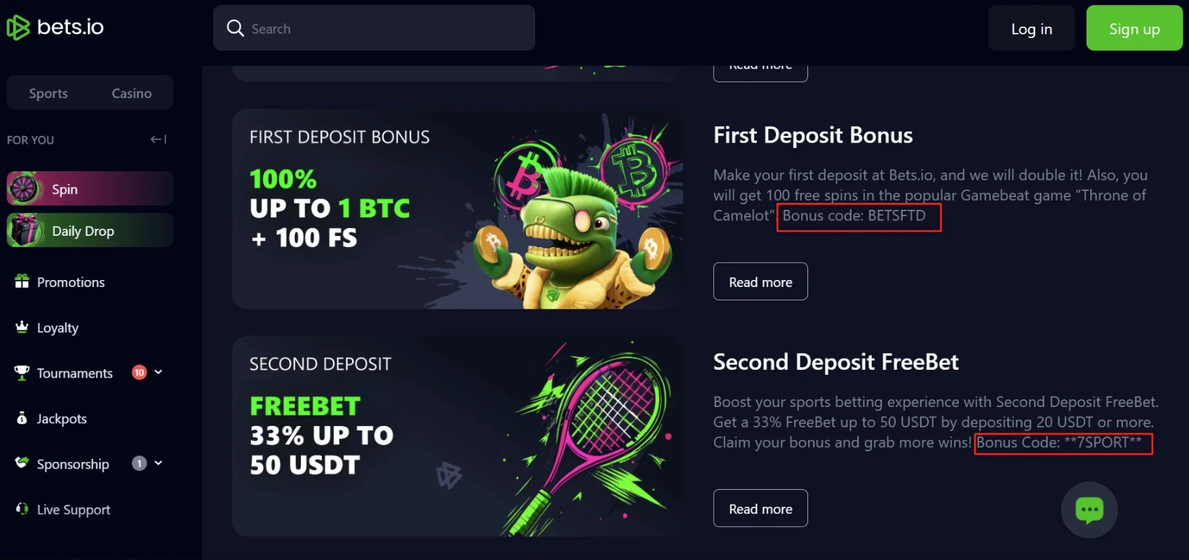Bets.io Bonus Codes