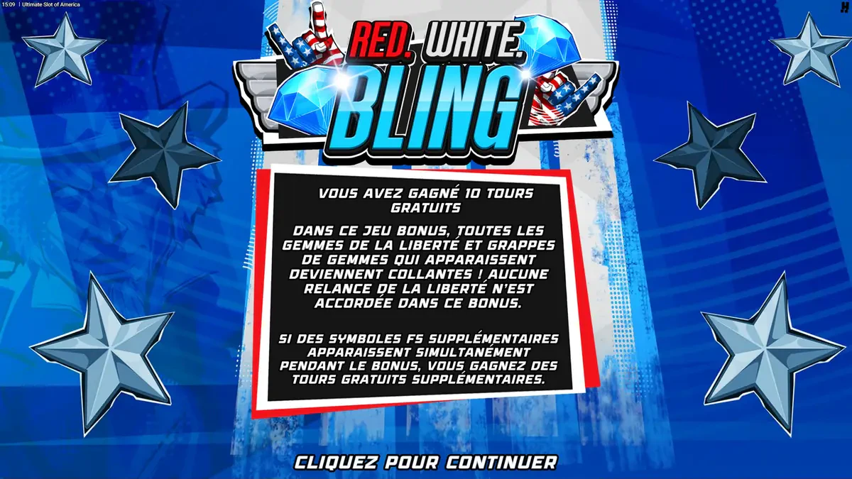 bonus red white bling sur ultimate slot of america
