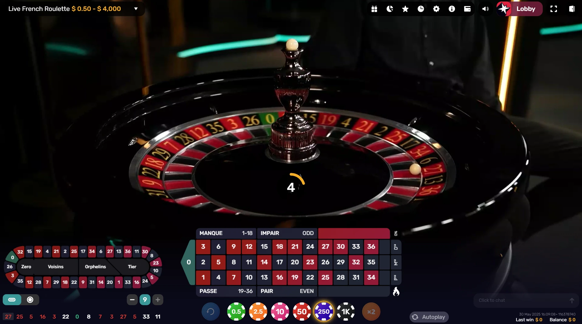 Live French Roulette