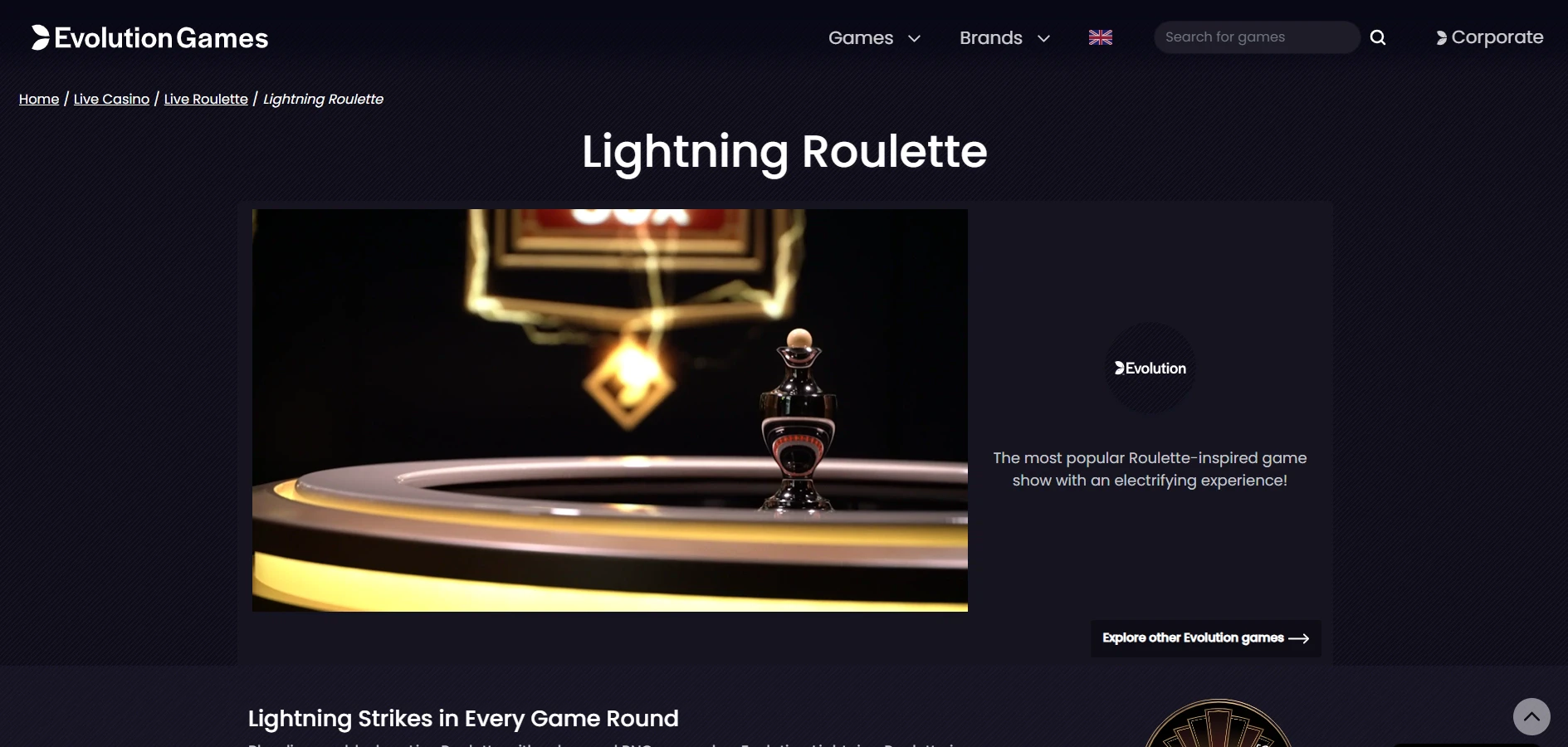 Lightning Roulette by Evolution