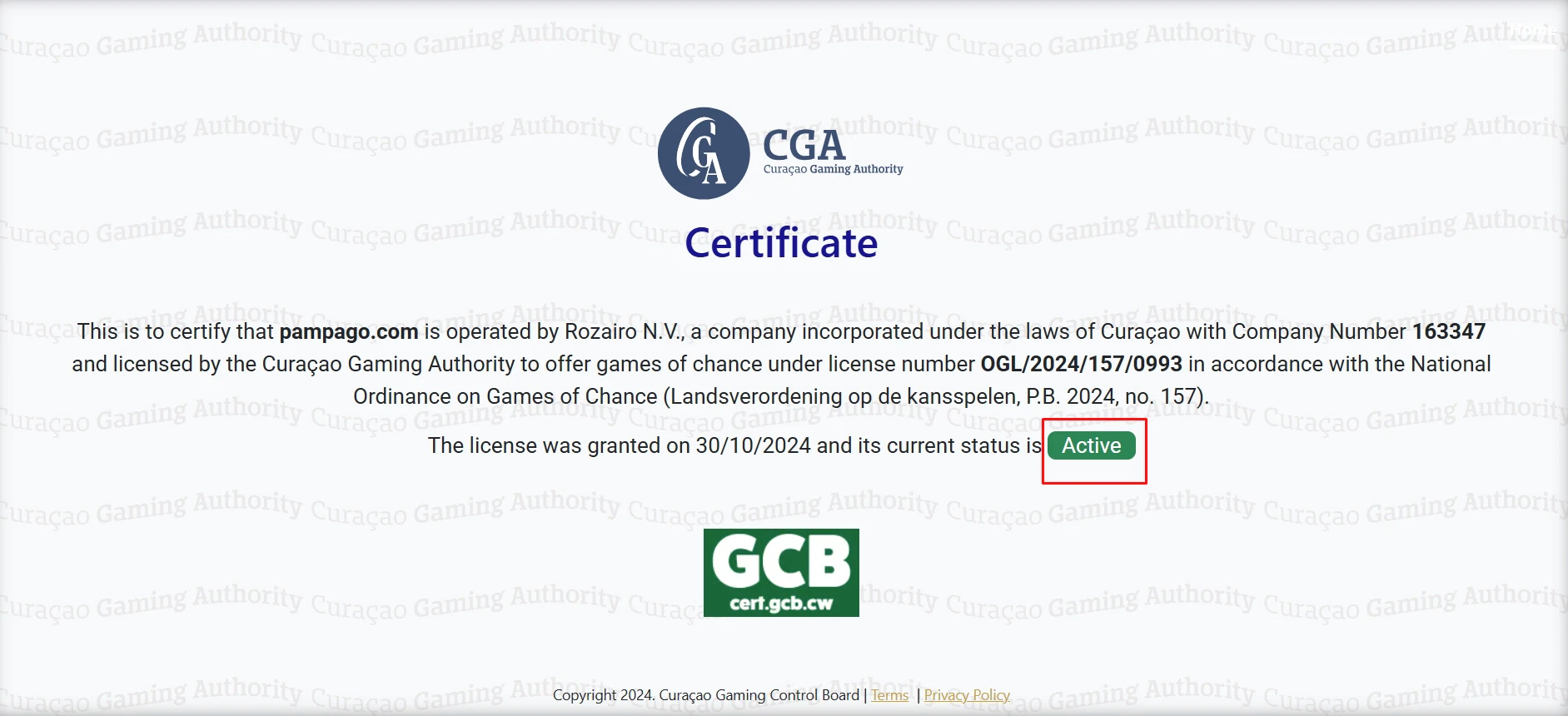 Curacao Gaming Licence