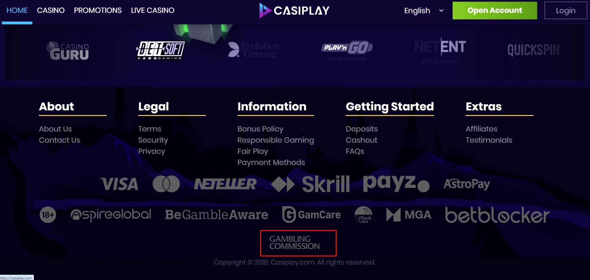Casiplay Casino UKGC License
