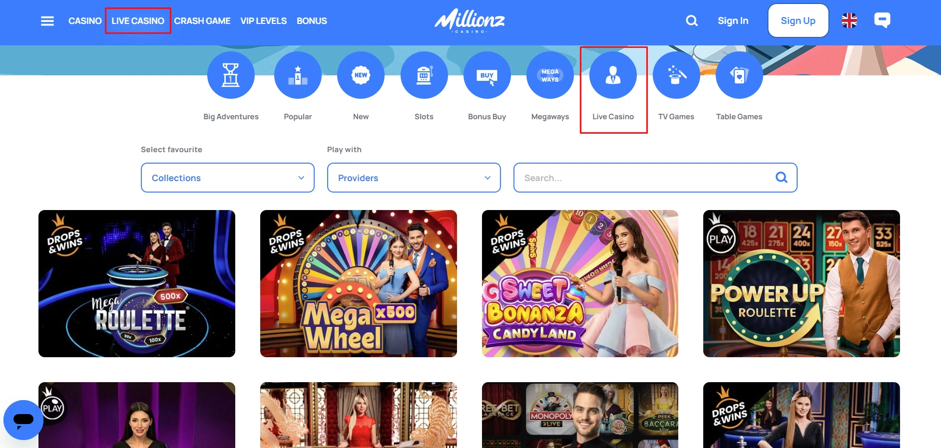 Millionz Live Casino