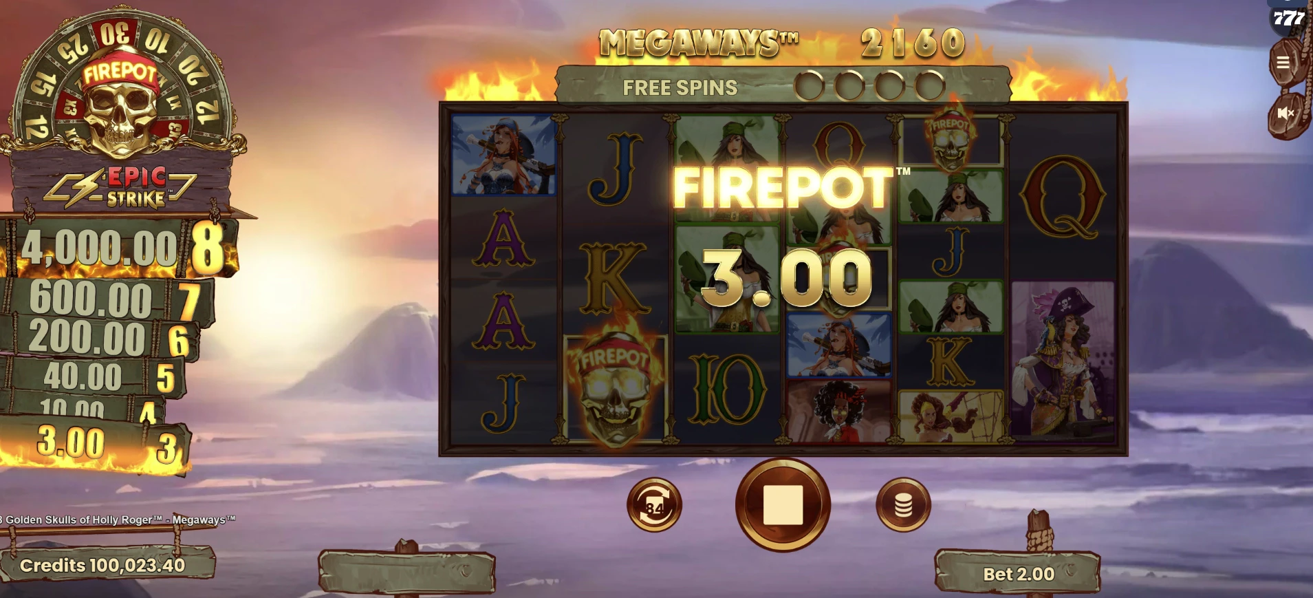 8 Golden Skulls of Holly Roger Firepot