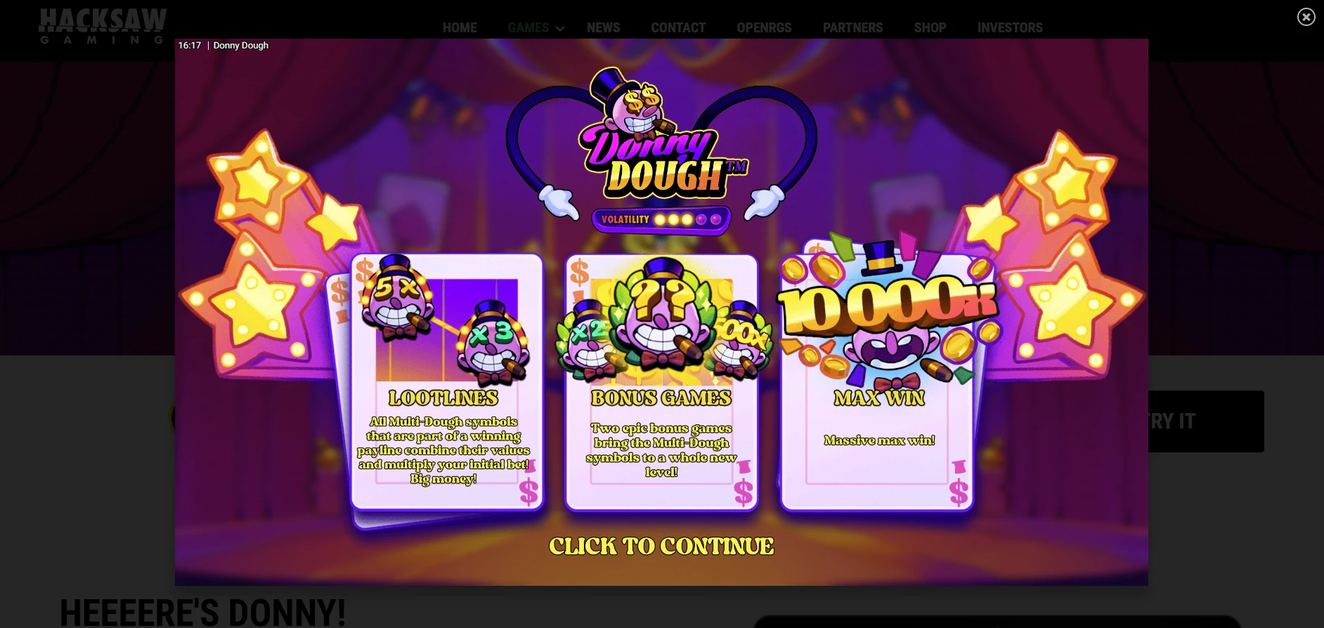 Donny Dough Special Features