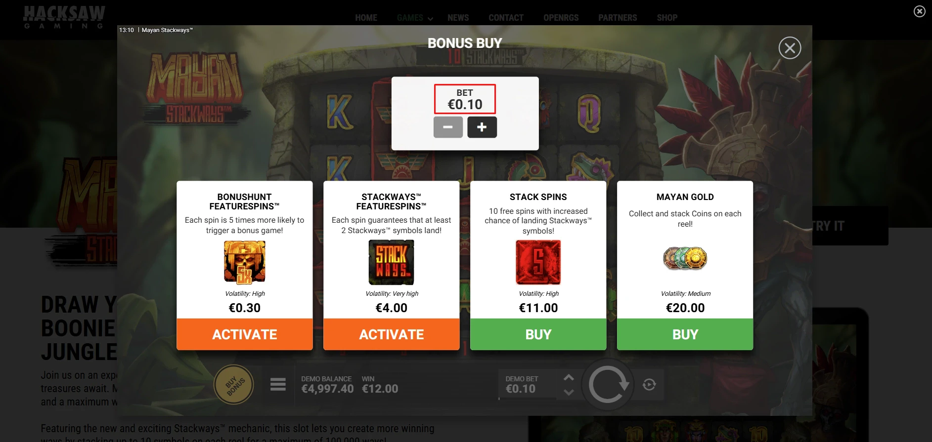 Mayan Stackways Bonus Buy