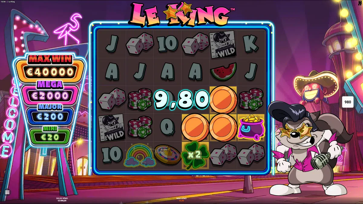 coins clover et pots sur le king