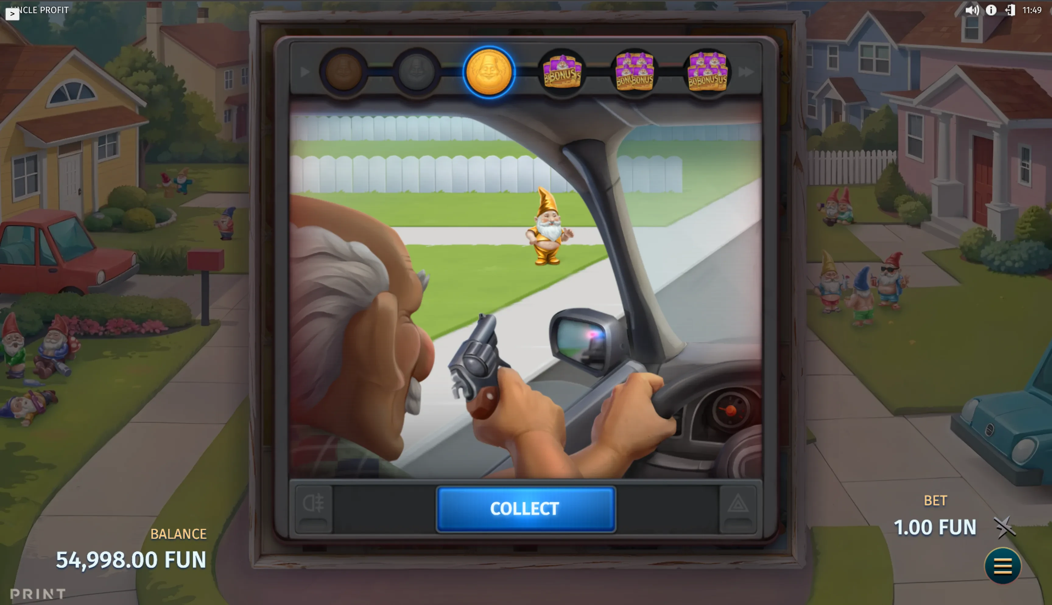 gnome shooting gallery sur uncle profit
