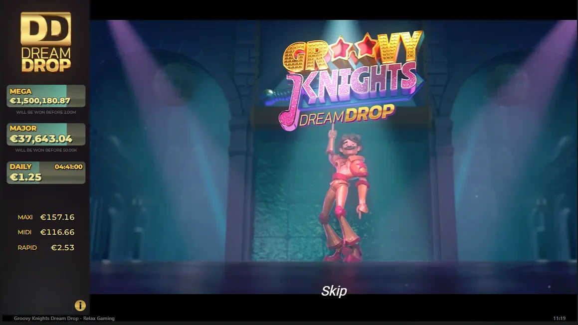 page d'accueil de la machine groovy knights dream drop