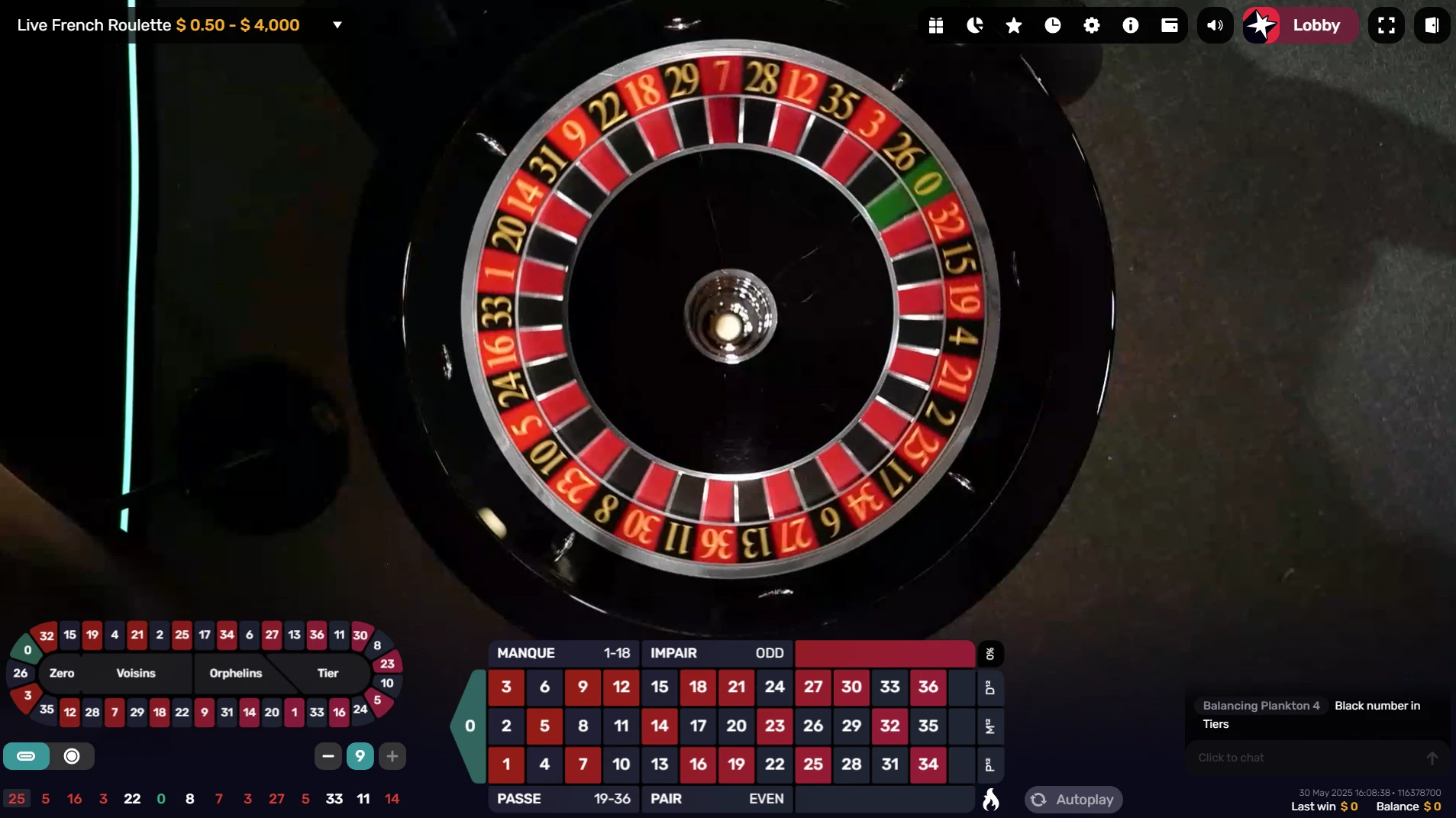 Live French Roulette