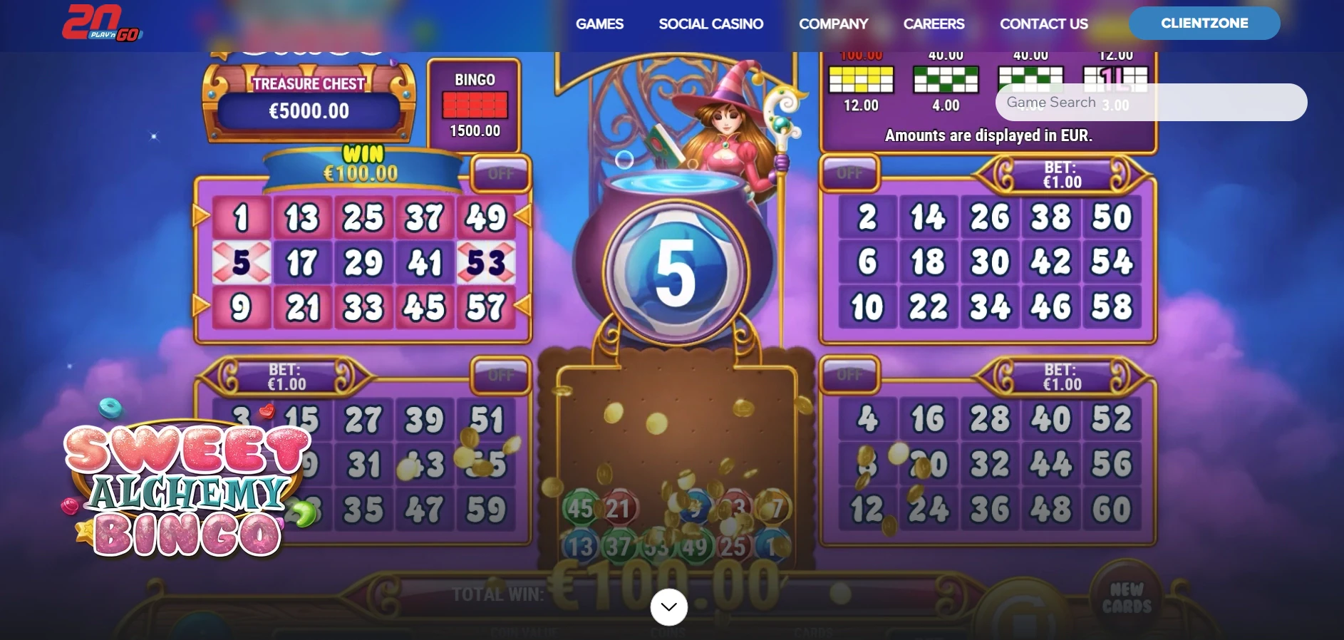 Sweet Alchemy Bingo by Play'n GO