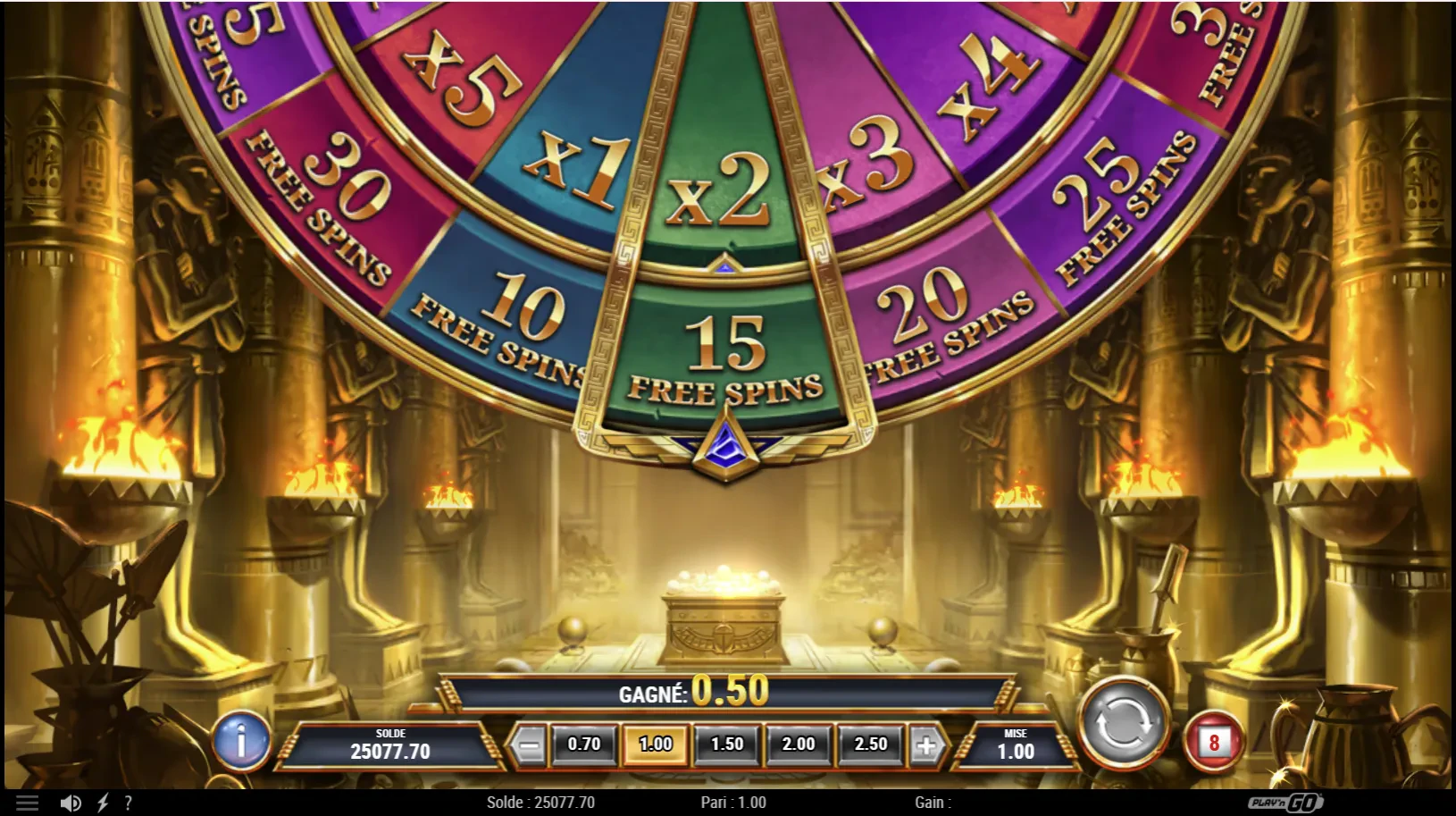 la roue des free spins et multiplicateur