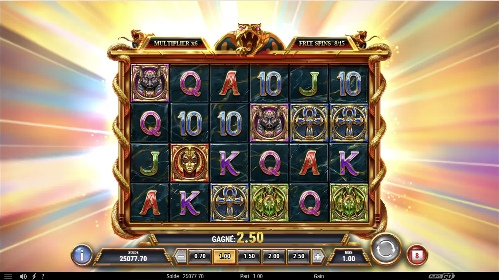 la partie bonus sur tomb of gold 2