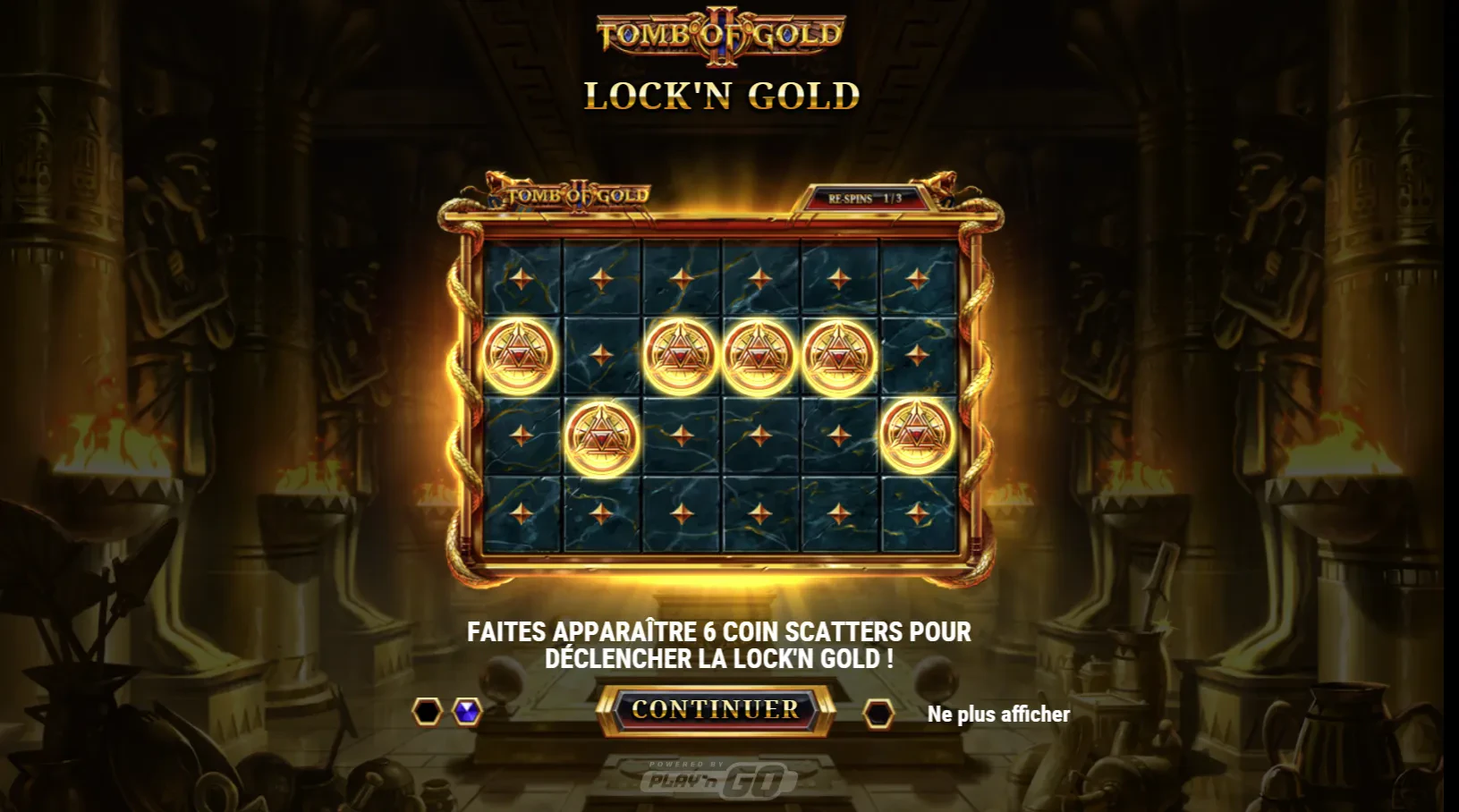 accueil sur la machine à sous