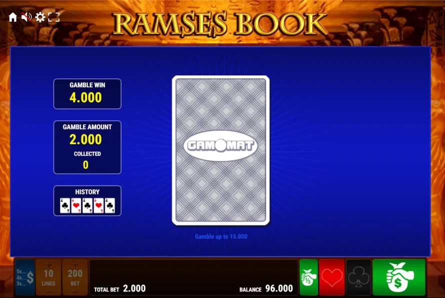 Essa é a tela ao abrir a aba de apostas no jogo. Você consegue visualizar o histórico de cartas e o valor que você ganhará se acertar o palpite sobre qual será a cor da carta.