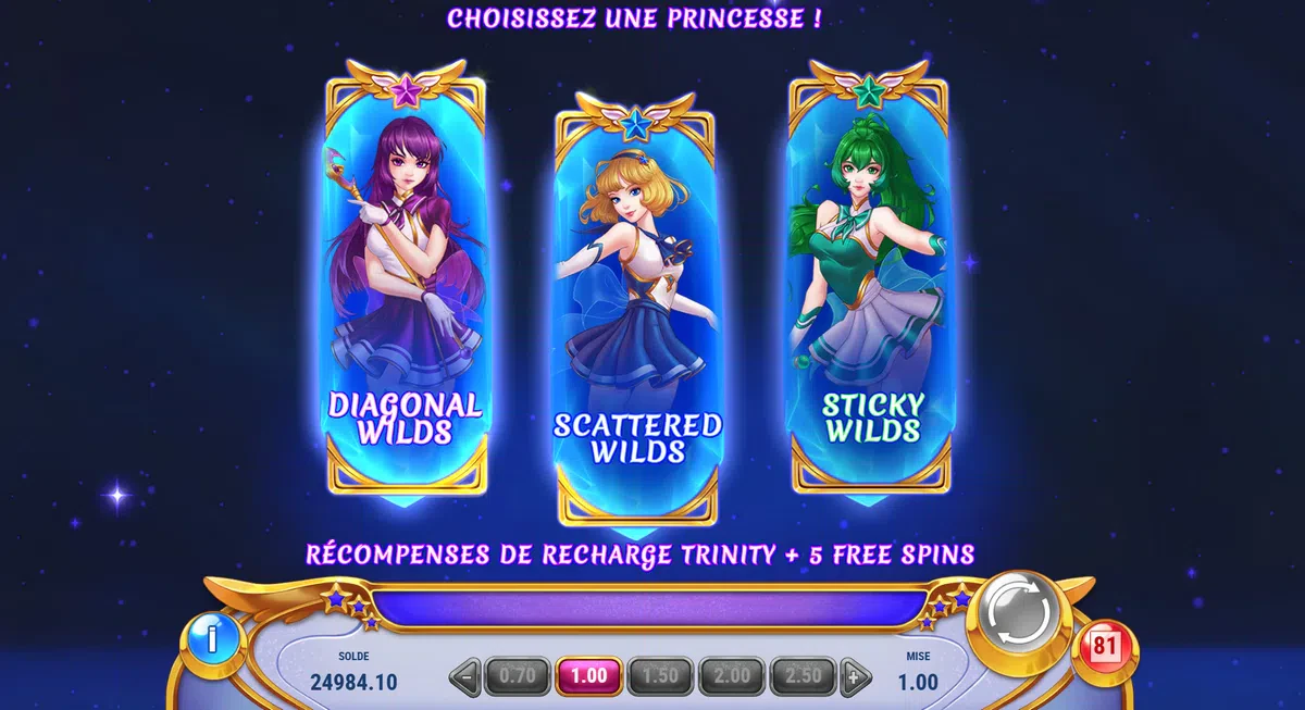 accès aux free spins moon light princess
