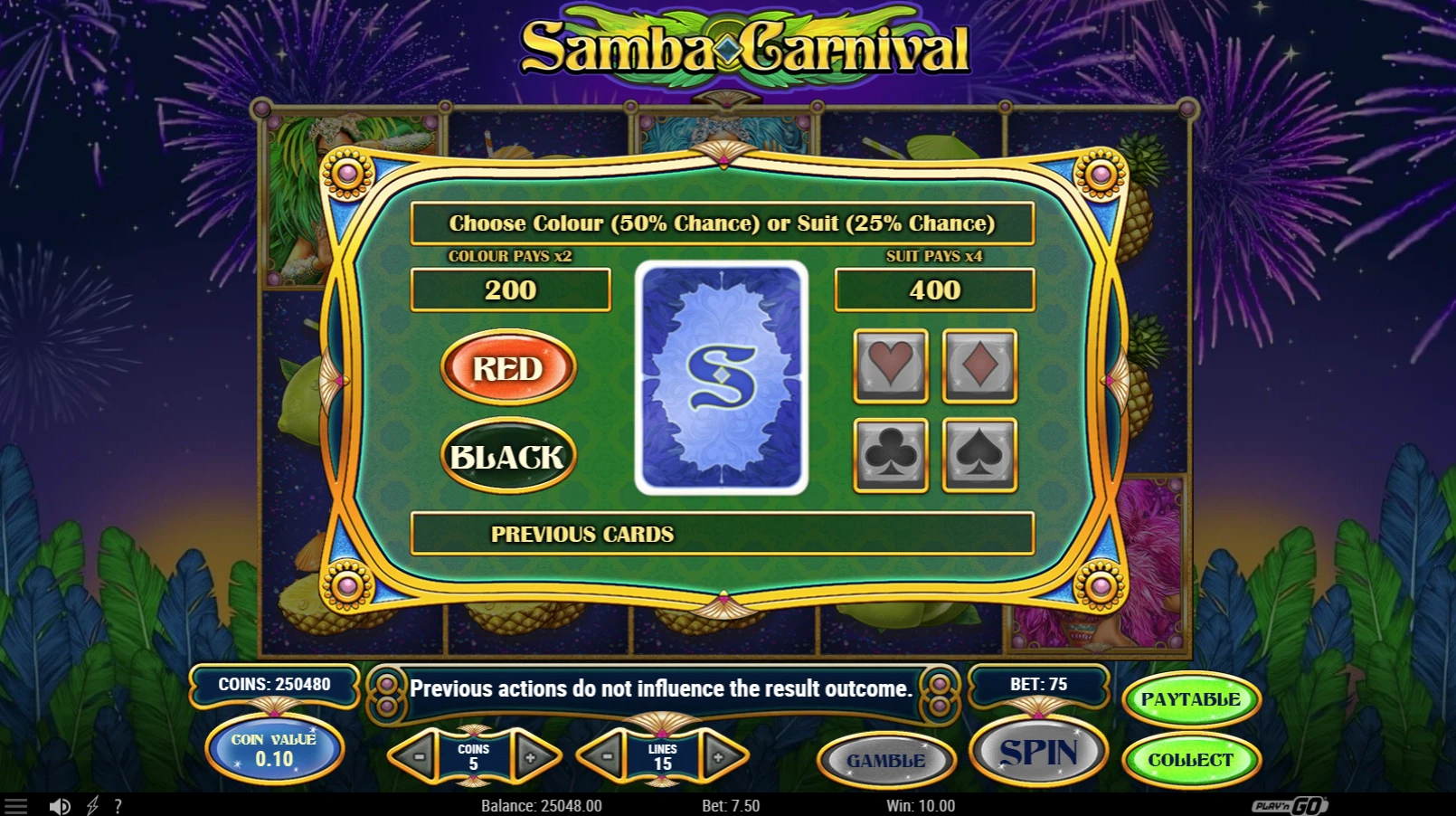 Samba Carnival Bonus