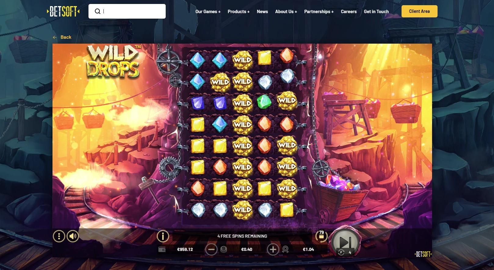 Wild Drops Free Spins Bonus Round