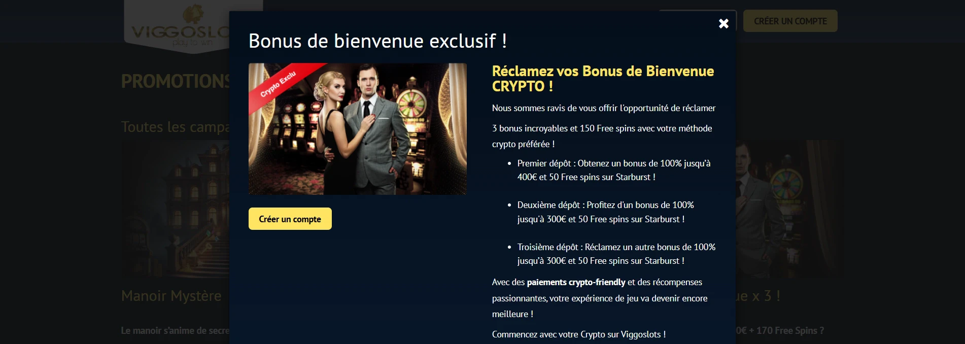 Le bonus de bienvenue en crypto