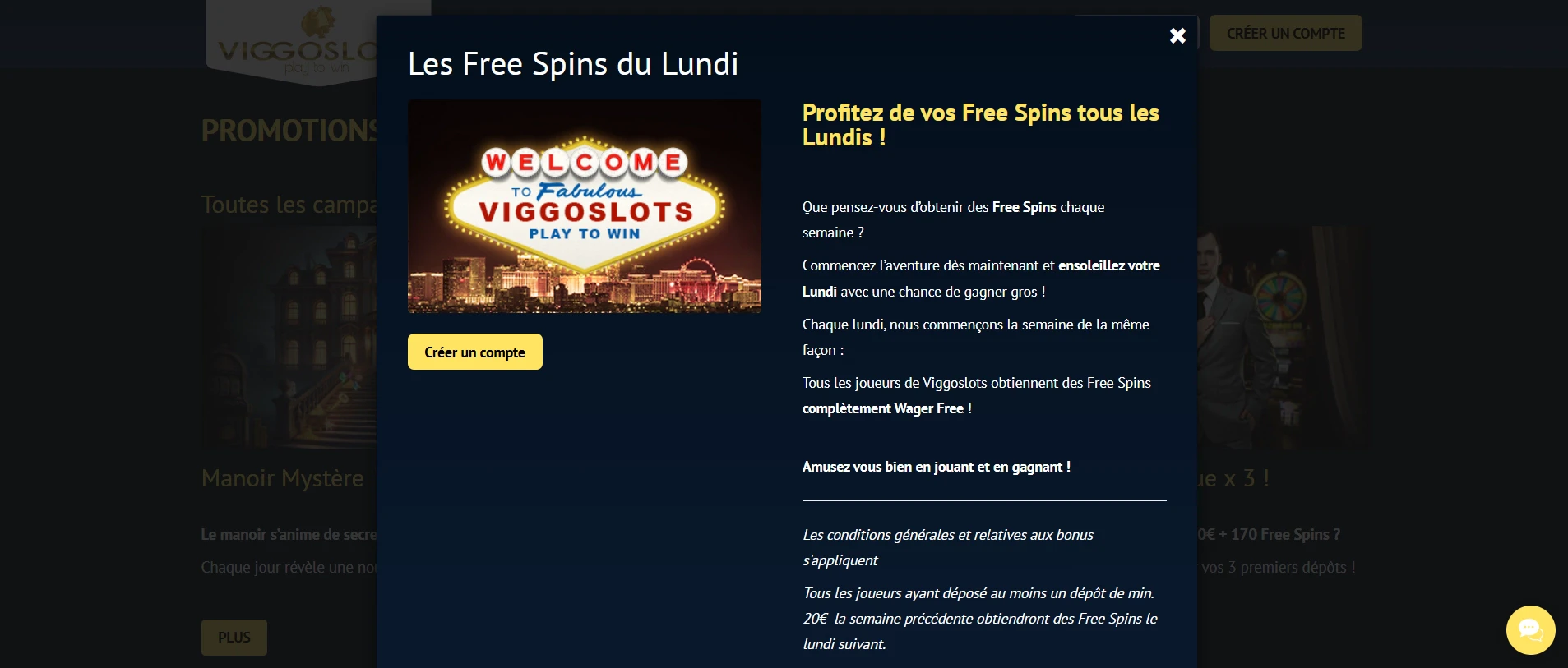 Les FreeSpins du Lundi