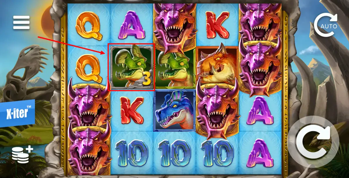 symboles empilés sur rex stampede