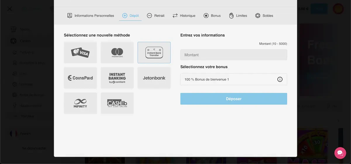 evolvebets méthodes dépôt