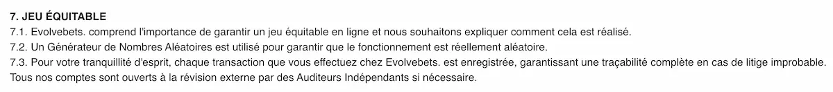 evolvebets rng