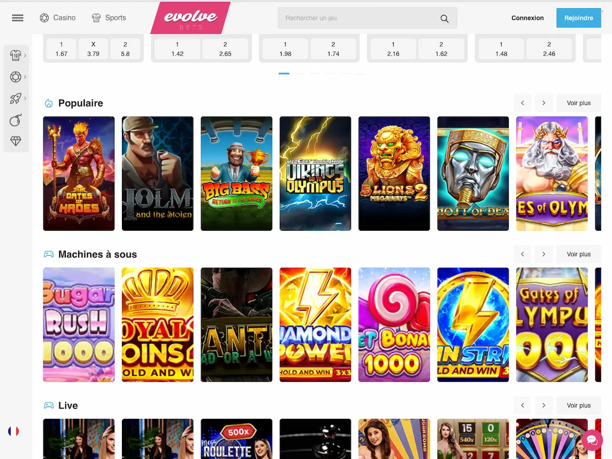 evolvebets tablette