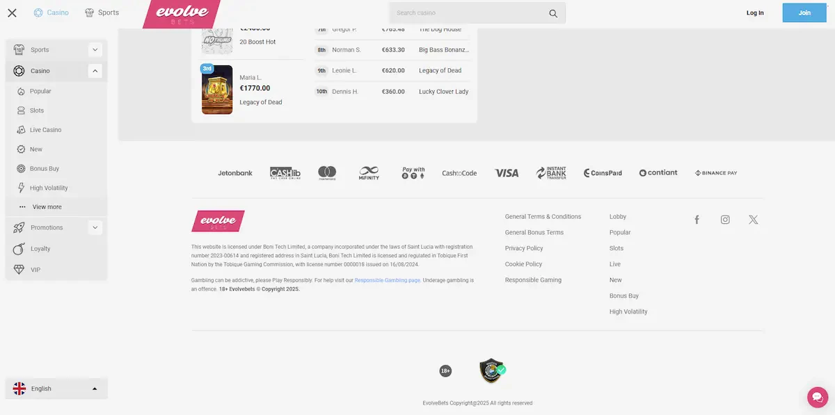 evolvebets licence