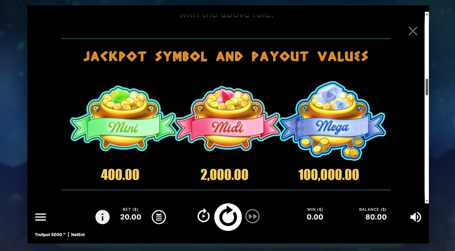 Trollpot 5000 Jackpots