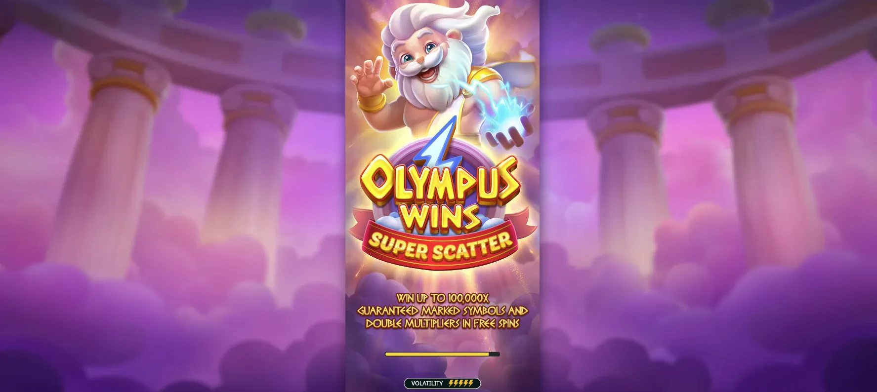 ecran d'accueil de olympus win super scatter