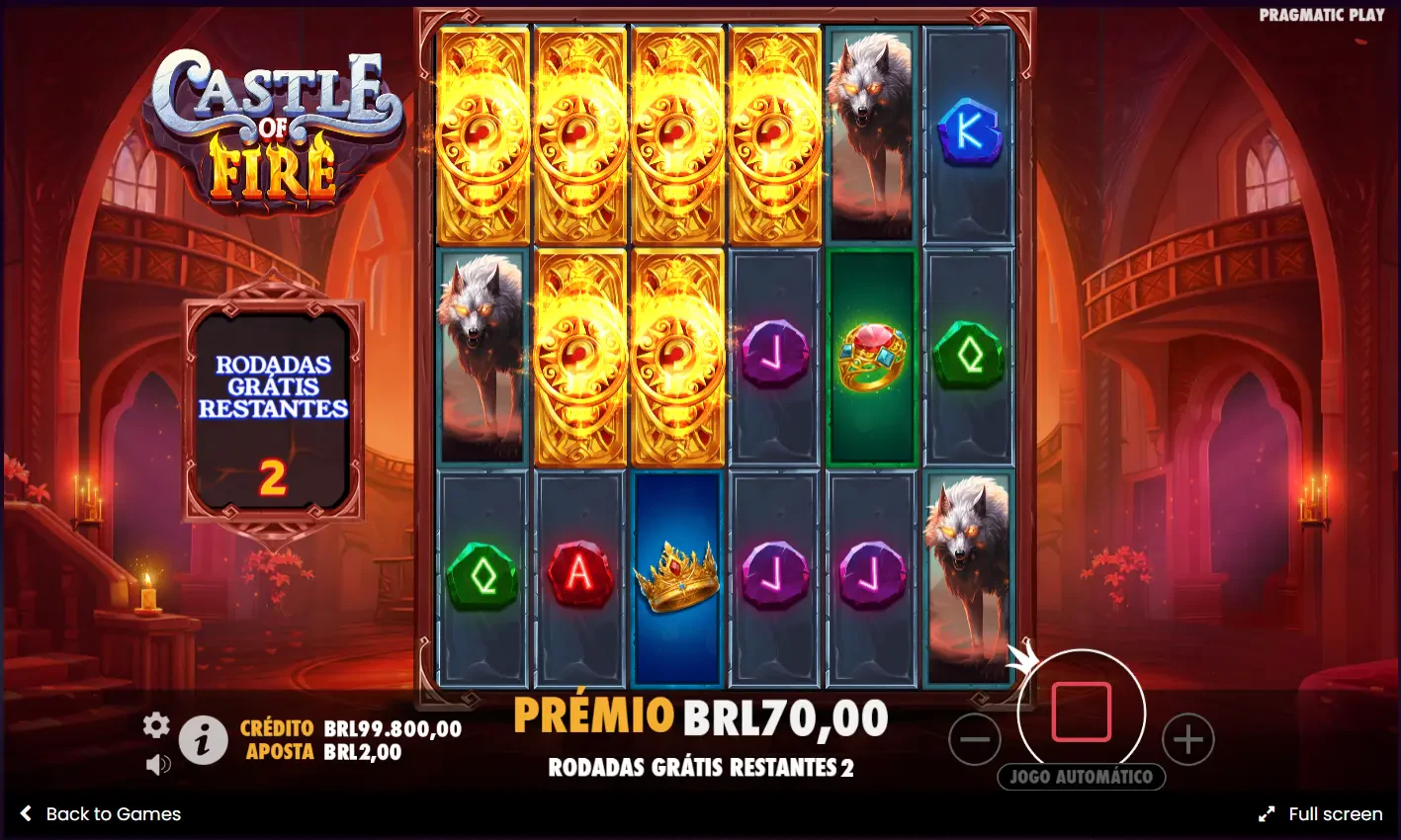 Confira qual é a tela durante as rodadas grátis.