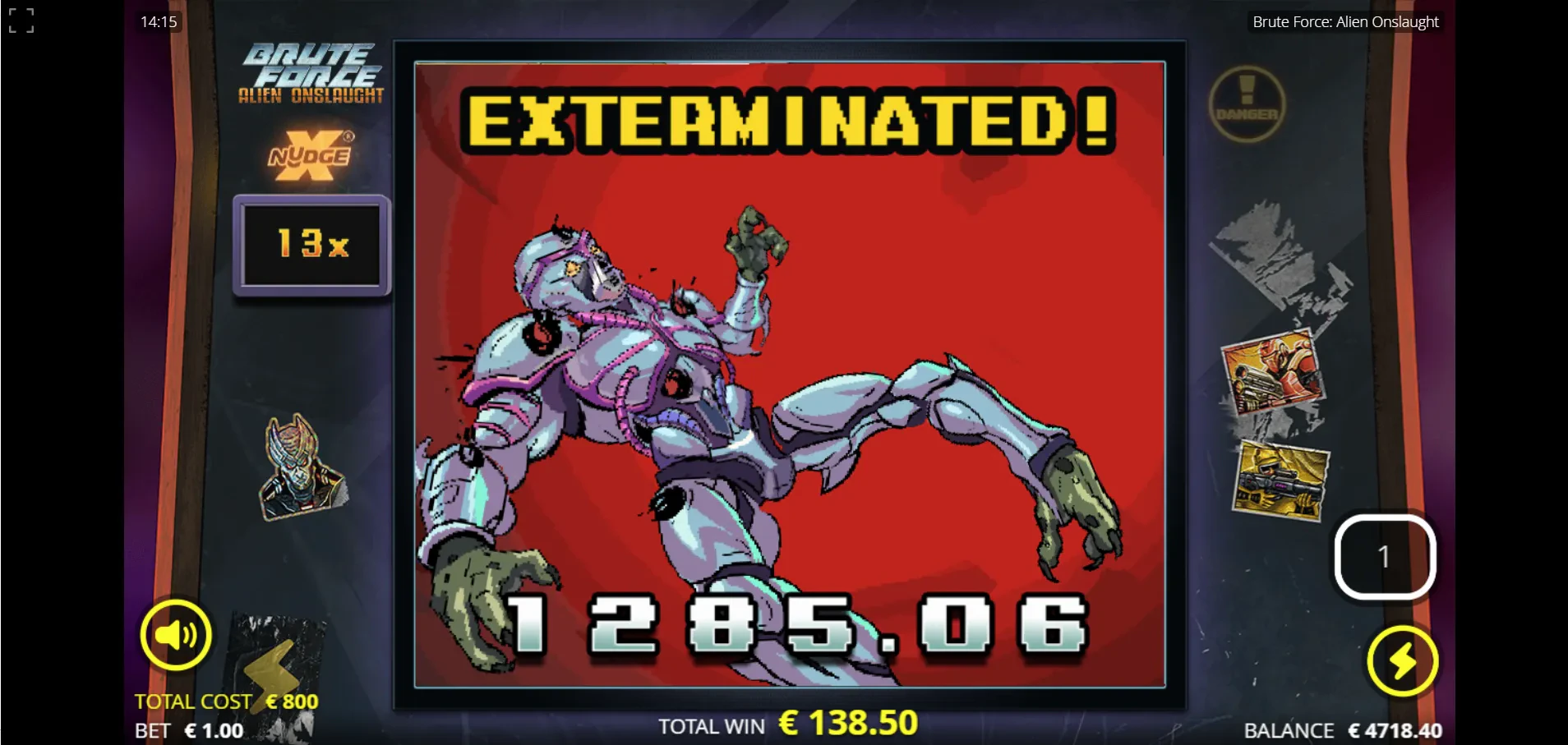 big win dans brute force alien onslaught